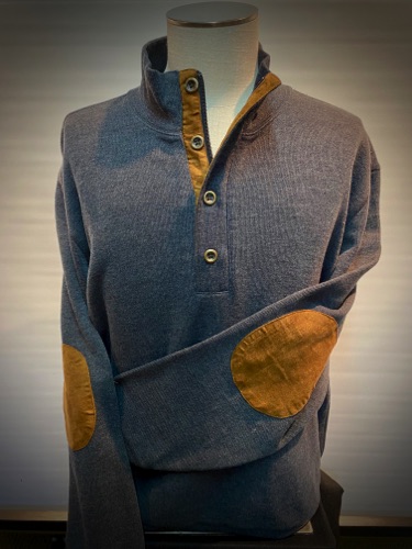 81439-1 Charcoal
Classic Quarter Zip Pullover
w/ Faux Suede Trim & Patch 81439-1 Charcoal
Classic Quarter Zip Pullover
w/ Faux Suede Trim & Patch